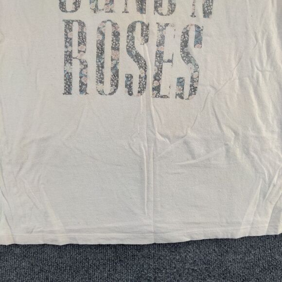 Guns N Roses Men's Spell Out T-Shirt Cream Large Short Sleeve Crew Neck - Picture 5 of 13